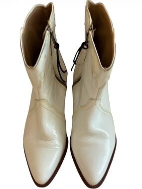 Free People New Frontier Patent white/Cream Western Boot Sz 39